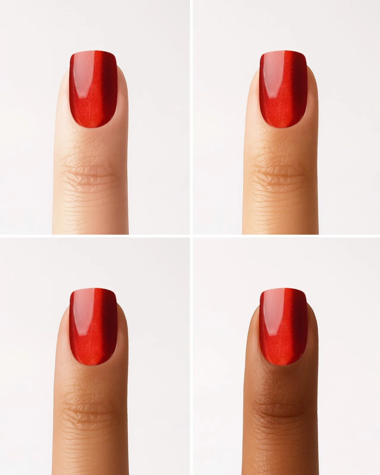 Red Cat Eye Extra Short Square Soft Gel Press Ons - Image 5